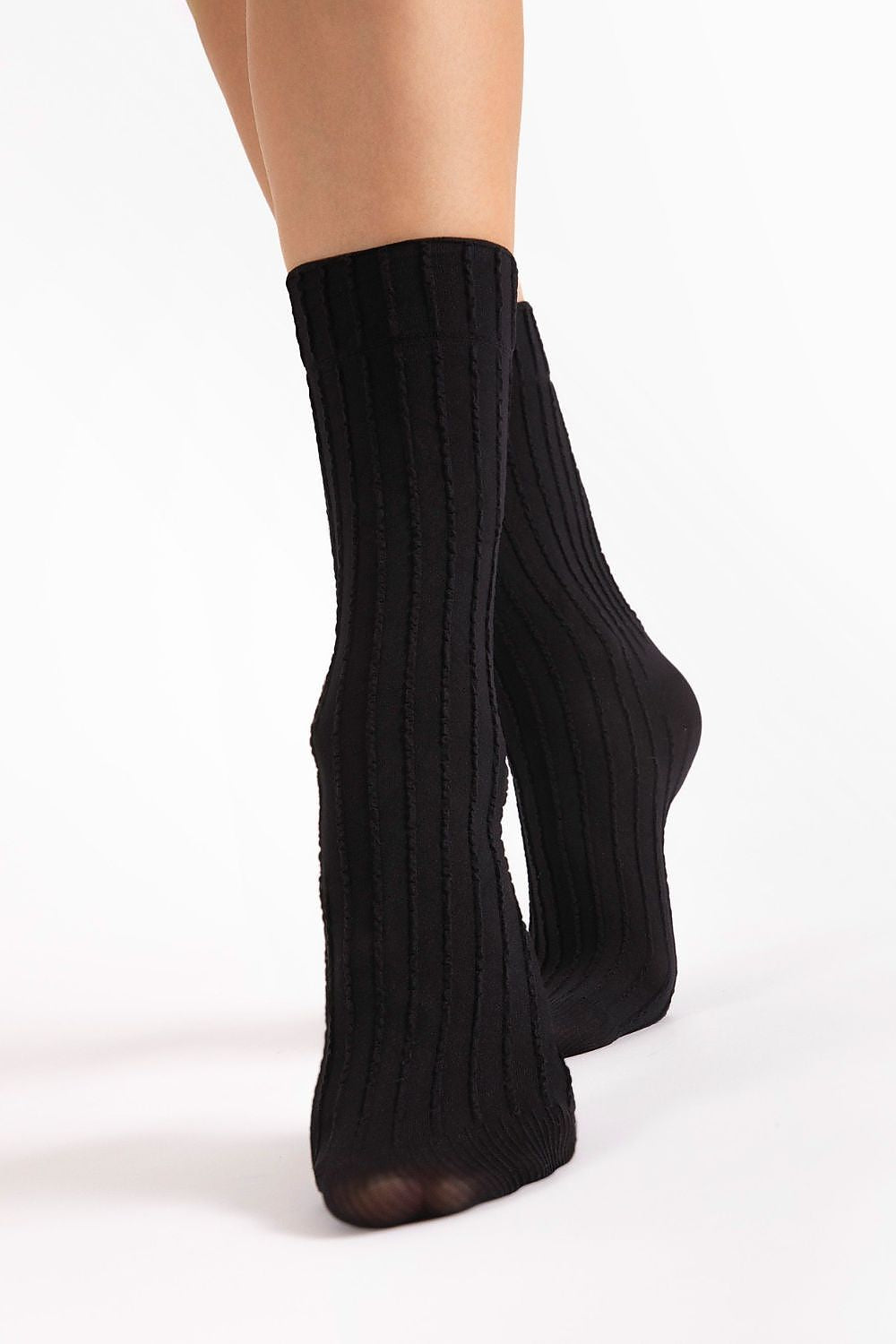 Socken Damen gerippt klassisch schwarz weiß vielseitig