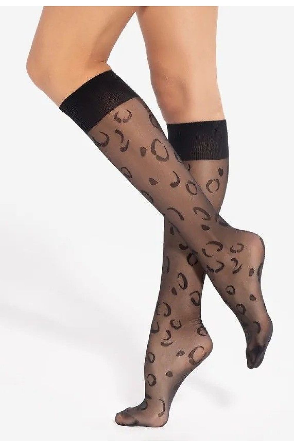 Kniestrümpfe 20 DEN Muster Damen elegant & bequem