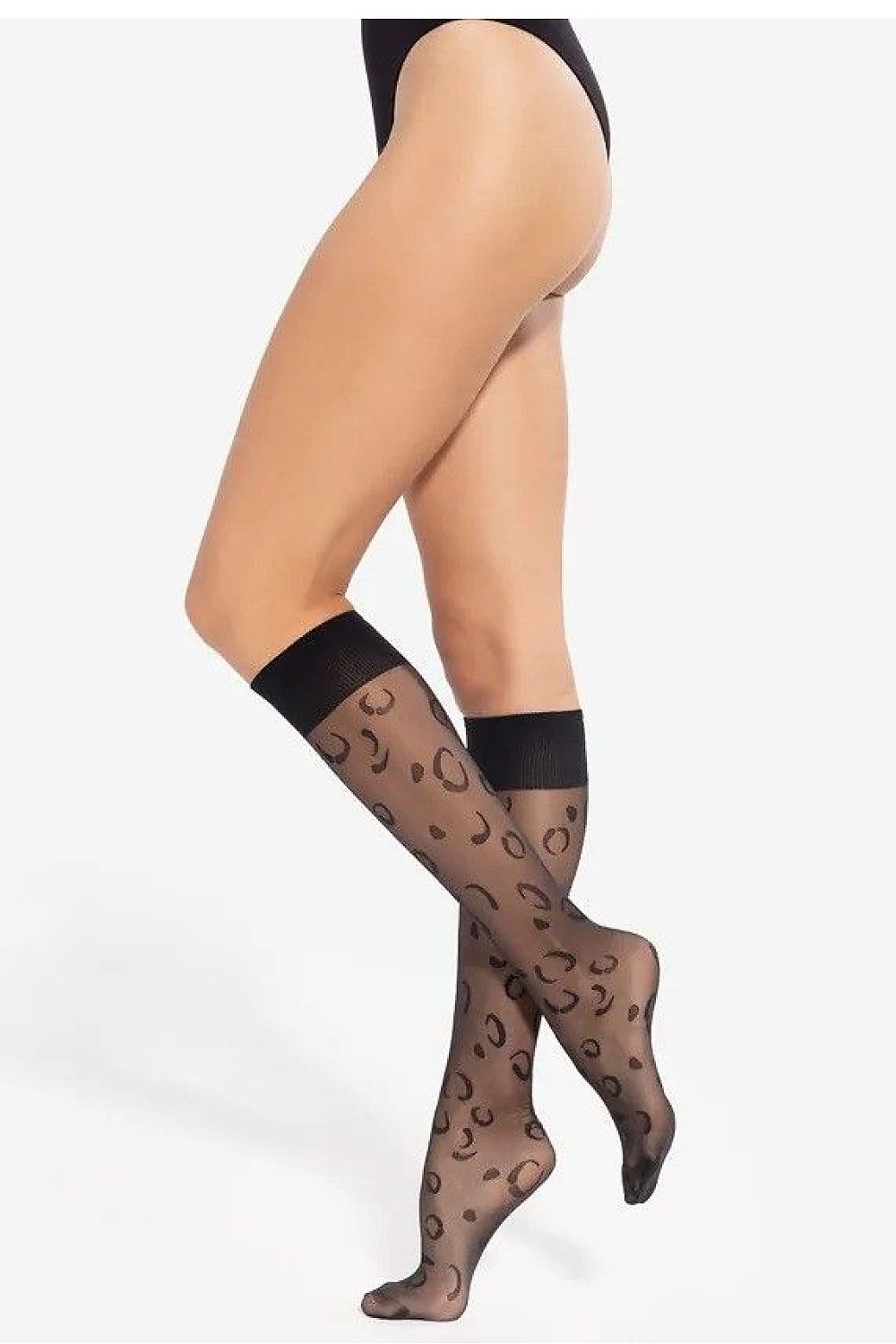 Kniestrümpfe 20 DEN Muster Damen elegant & bequem