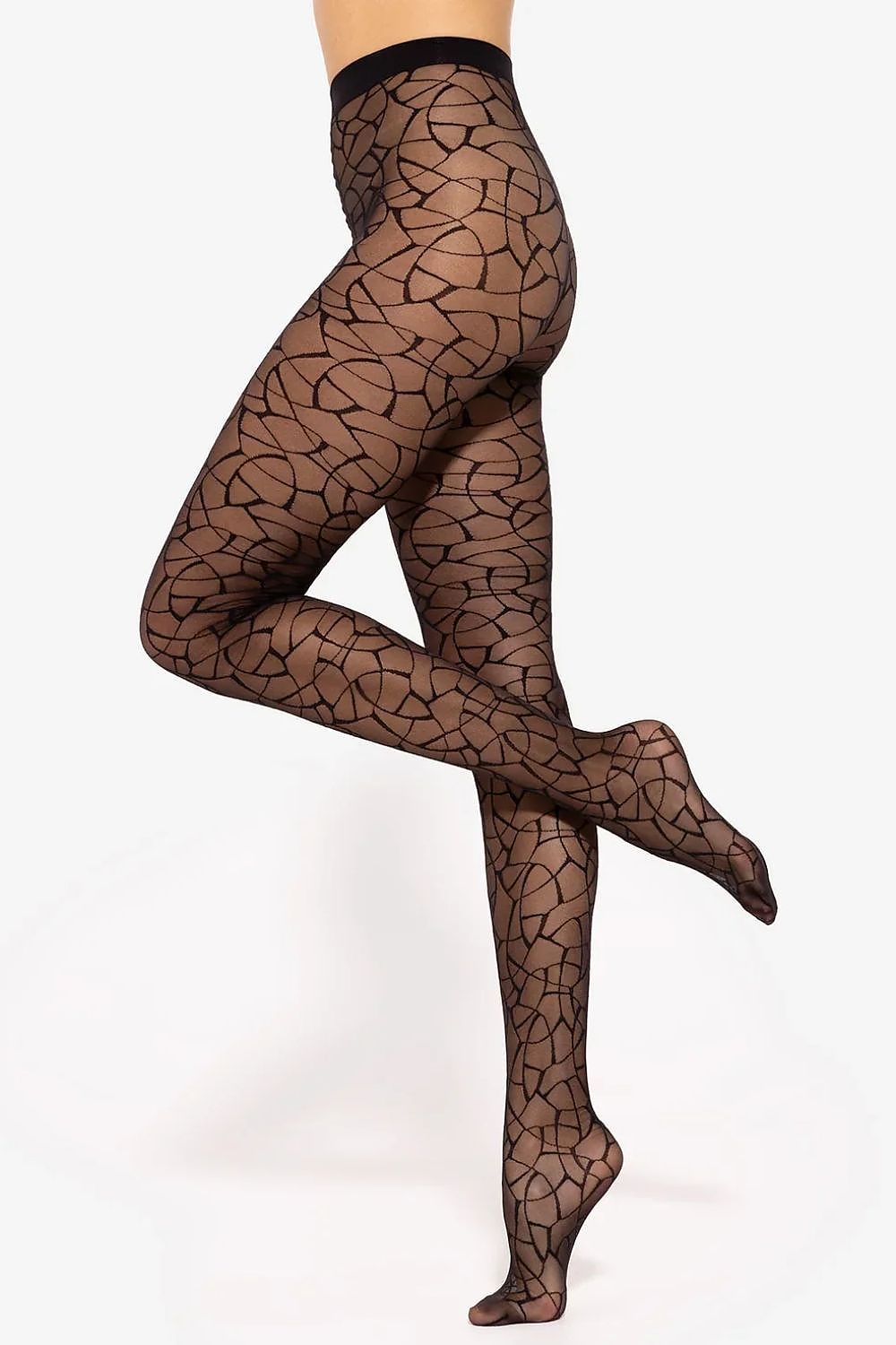 Strumpfhose Mosaikmuster geometrisch Damen stylisch & modern