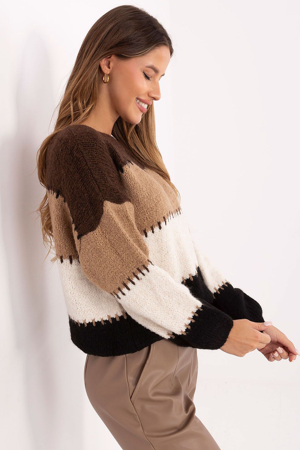 Pullover Italy Moda Damen – Lockerer Schnitt & Streifenmuster