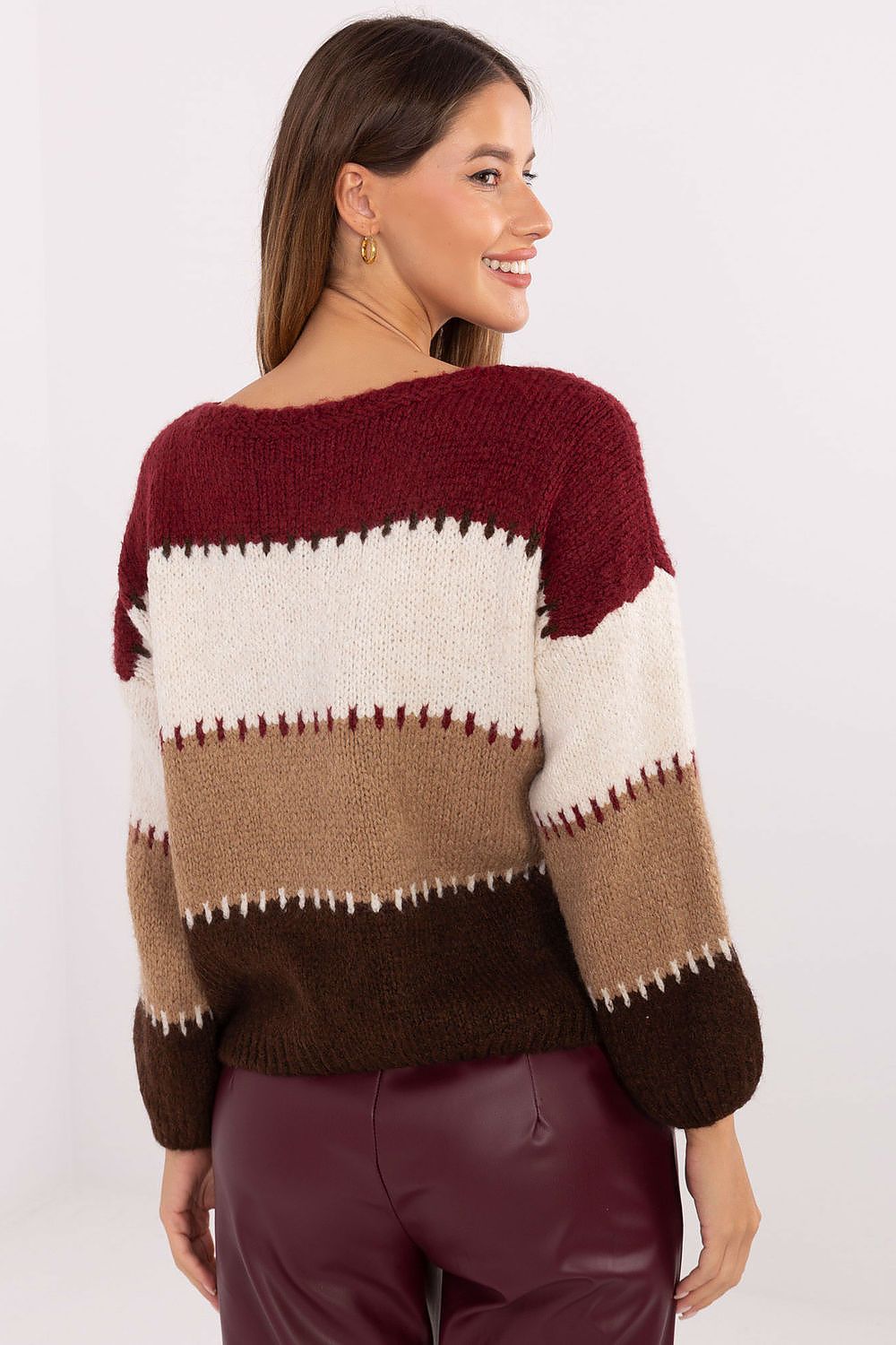 Pullover Italy Moda Damen – Lockerer Schnitt & Streifenmuster