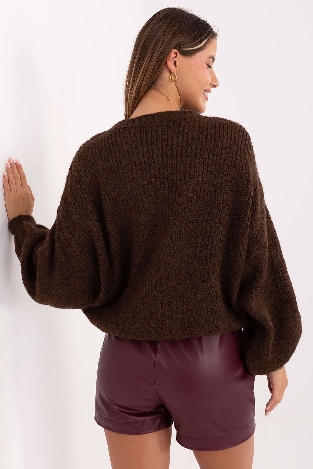 Damen Pullover Ballonärmel Stylisch Alltag Casual Komfort