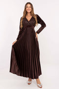 Maxikleid Damen Pailletten & Plisseerock mit Rückenschnürung | Abendkleid