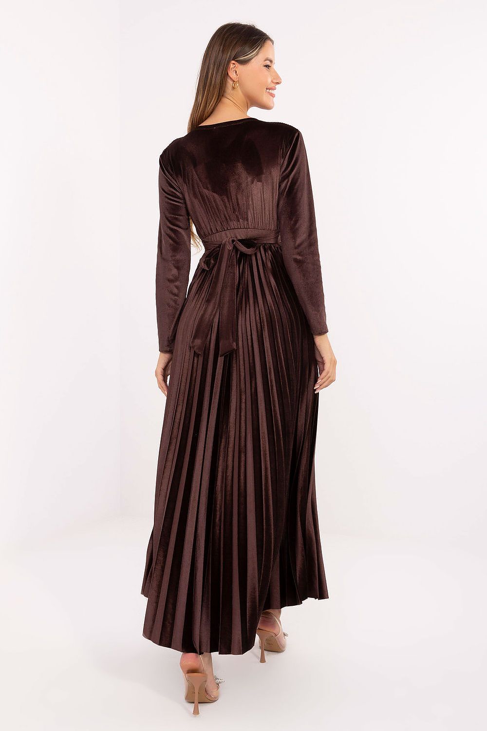 Maxikleid Damen Pailletten & Plisseerock mit Rückenschnürung | Abendkleid