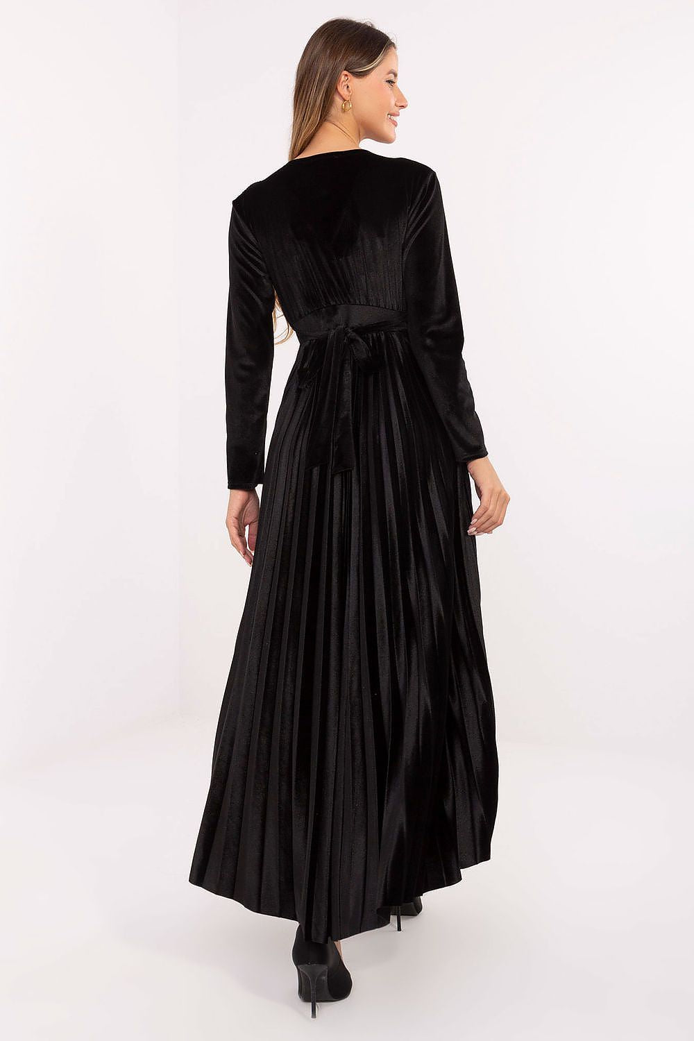 Maxikleid Damen Pailletten & Plisseerock mit Rückenschnürung | Abendkleid