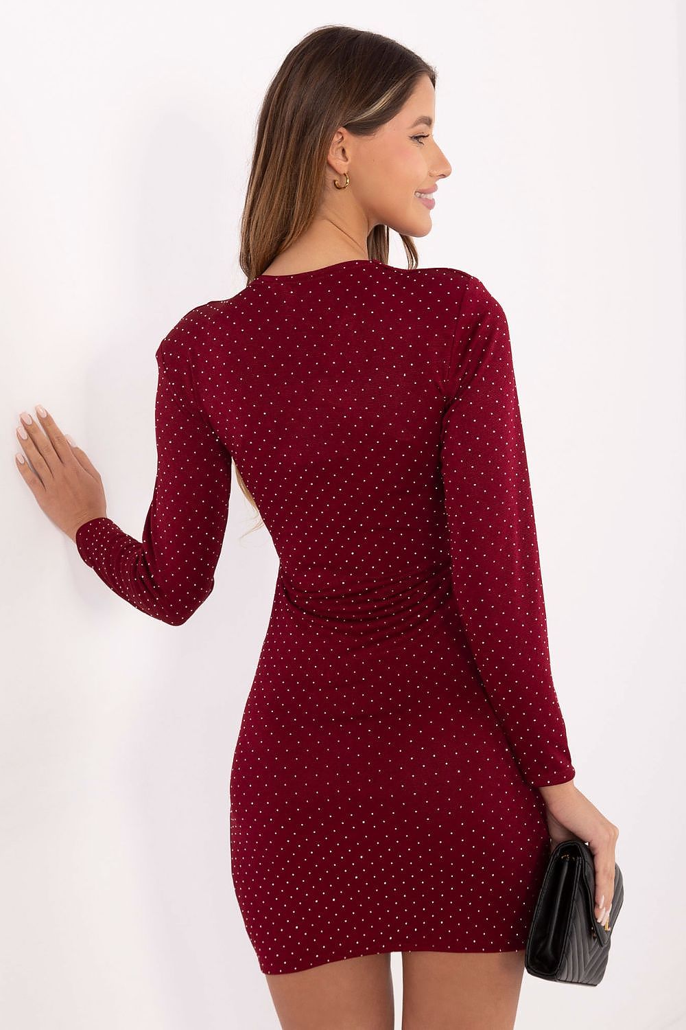 Pailletten-Minikleid Damen – Glamouröses Partykleid mit Wickelausschnitt