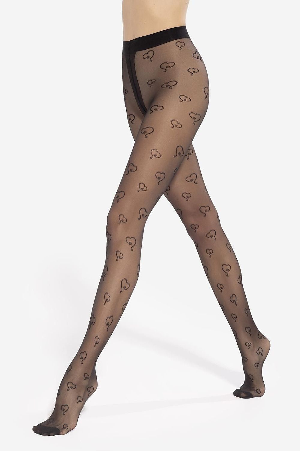 Strumpfhose 20 DEN Herzchenmuster Damen romantisch & feminin