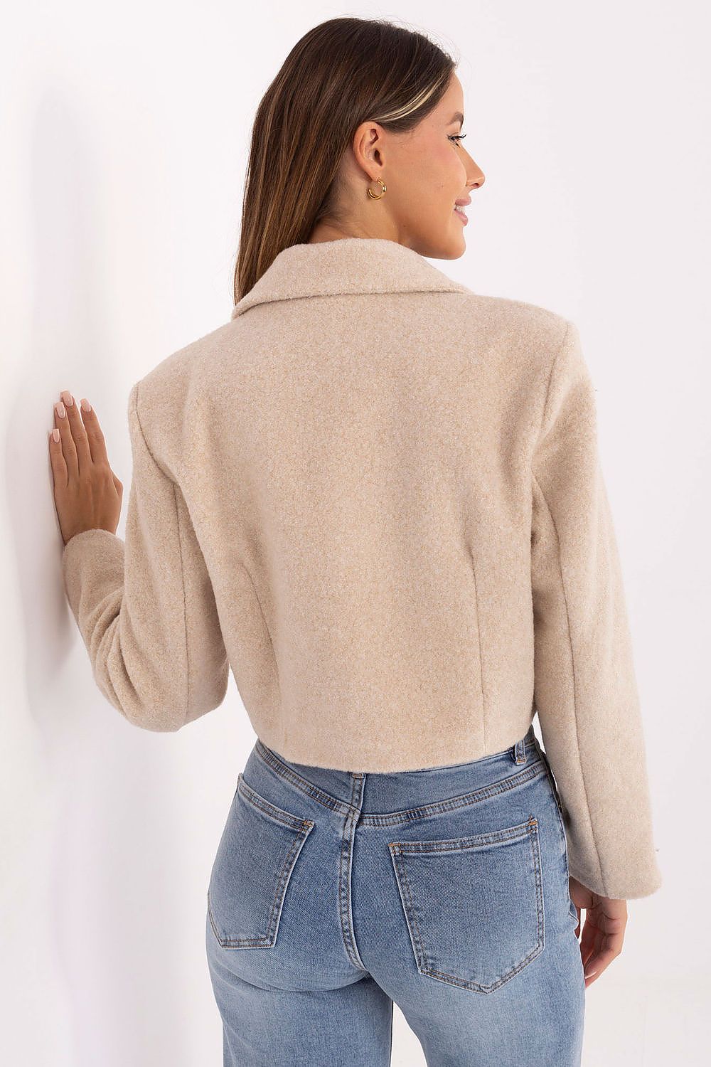 Damen Mantel Kurz Elegant Zweireihig Herbst Winter