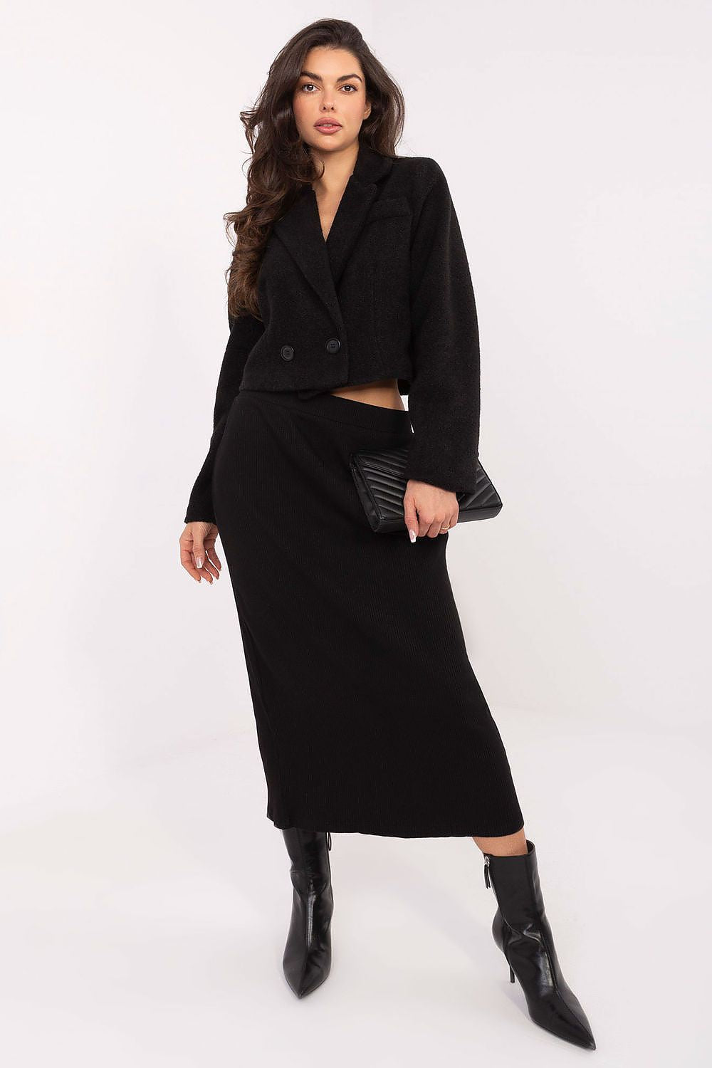 Damen Mantel Kurz Elegant Zweireihig Herbst Winter