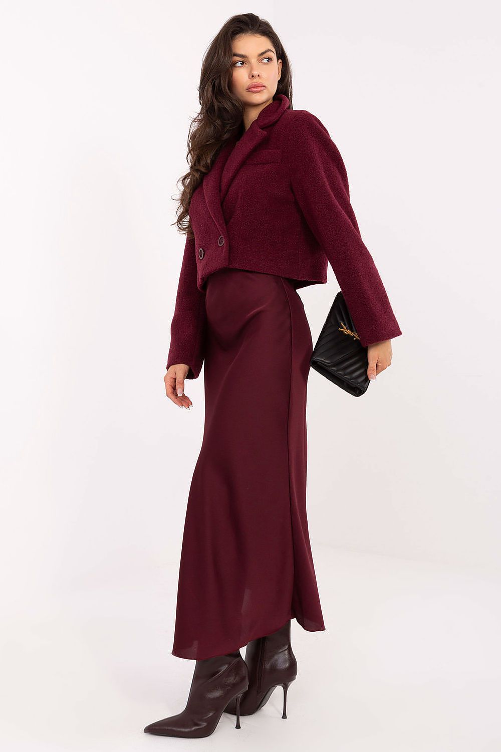 Damen Mantel Kurz Elegant Zweireihig Herbst Winter