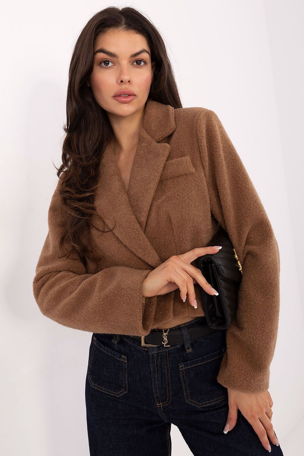 Damen Mantel Kurz Elegant Zweireihig Herbst Winter
