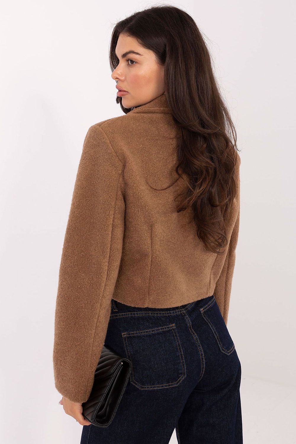 Damen Mantel Kurz Elegant Zweireihig Herbst Winter