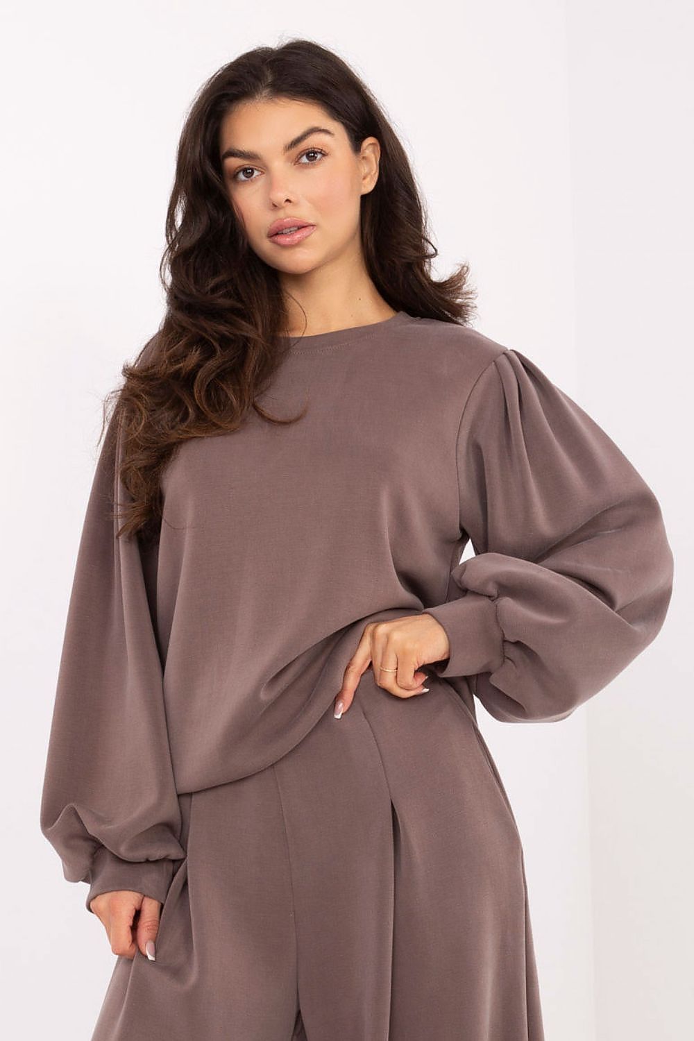 Damen Pullover Butterstoff mit Puffärmeln