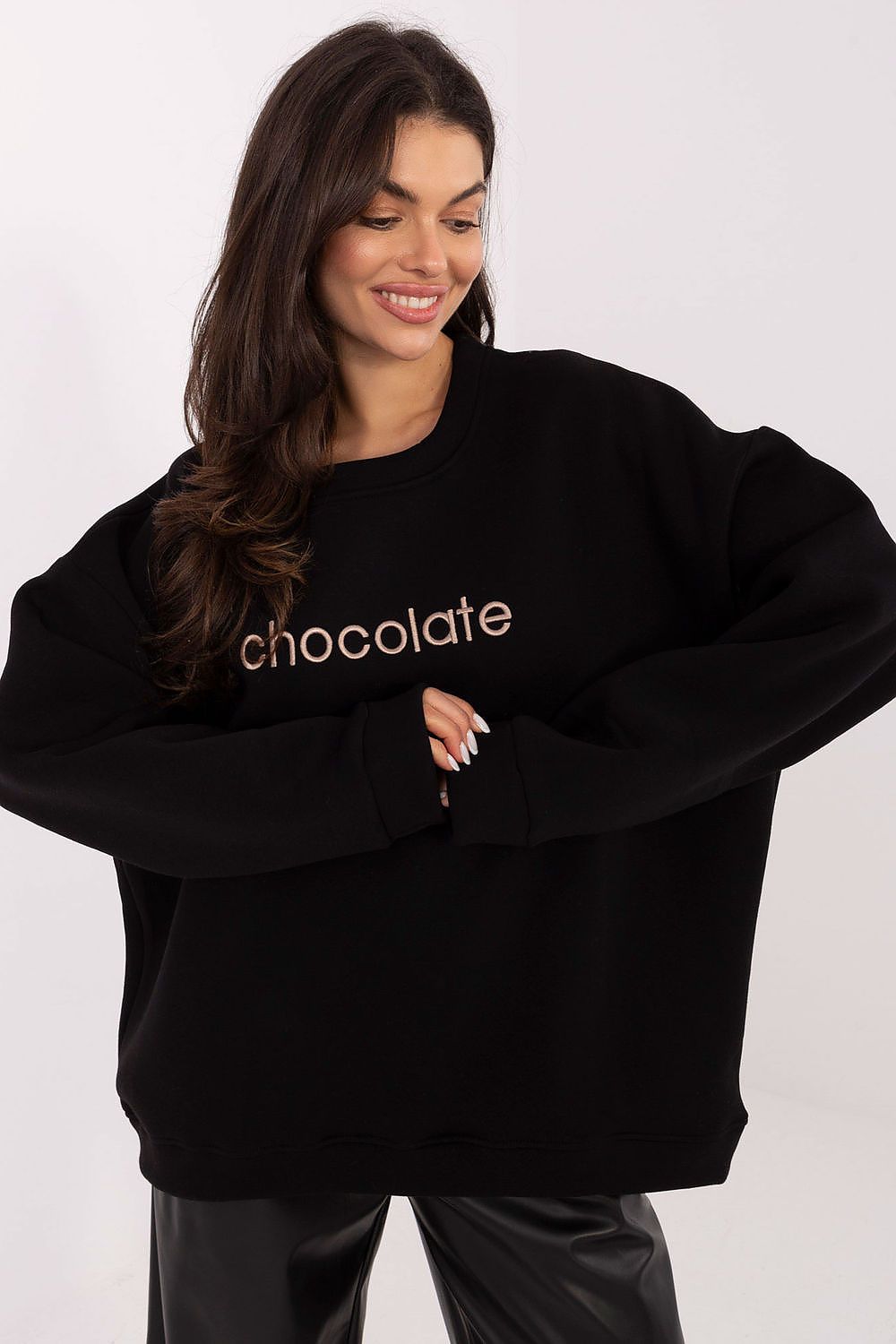 Stickerei Sweater Damen Baumwolle Langarm – 6 Farben Einheitsgröße