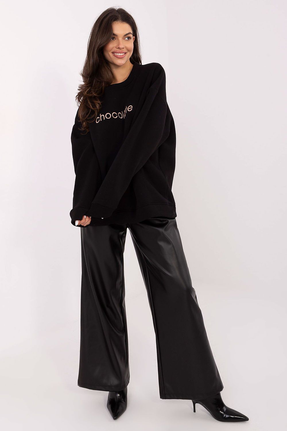 Stickerei Sweater Damen Baumwolle Langarm – 6 Farben Einheitsgröße