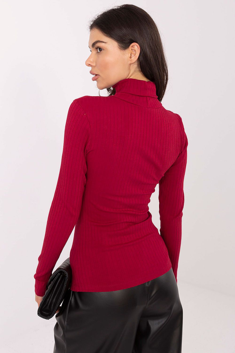 Damen Rollkragenpullover Gerippt Baumwolle Klassisch Stylisch