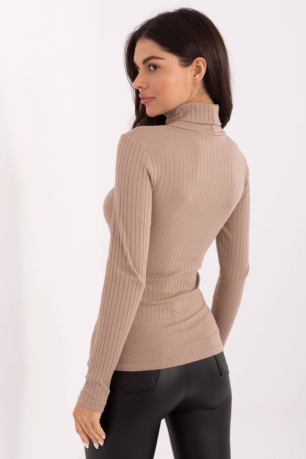Damen Rollkragenpullover Gerippt Baumwolle Klassisch Stylisch