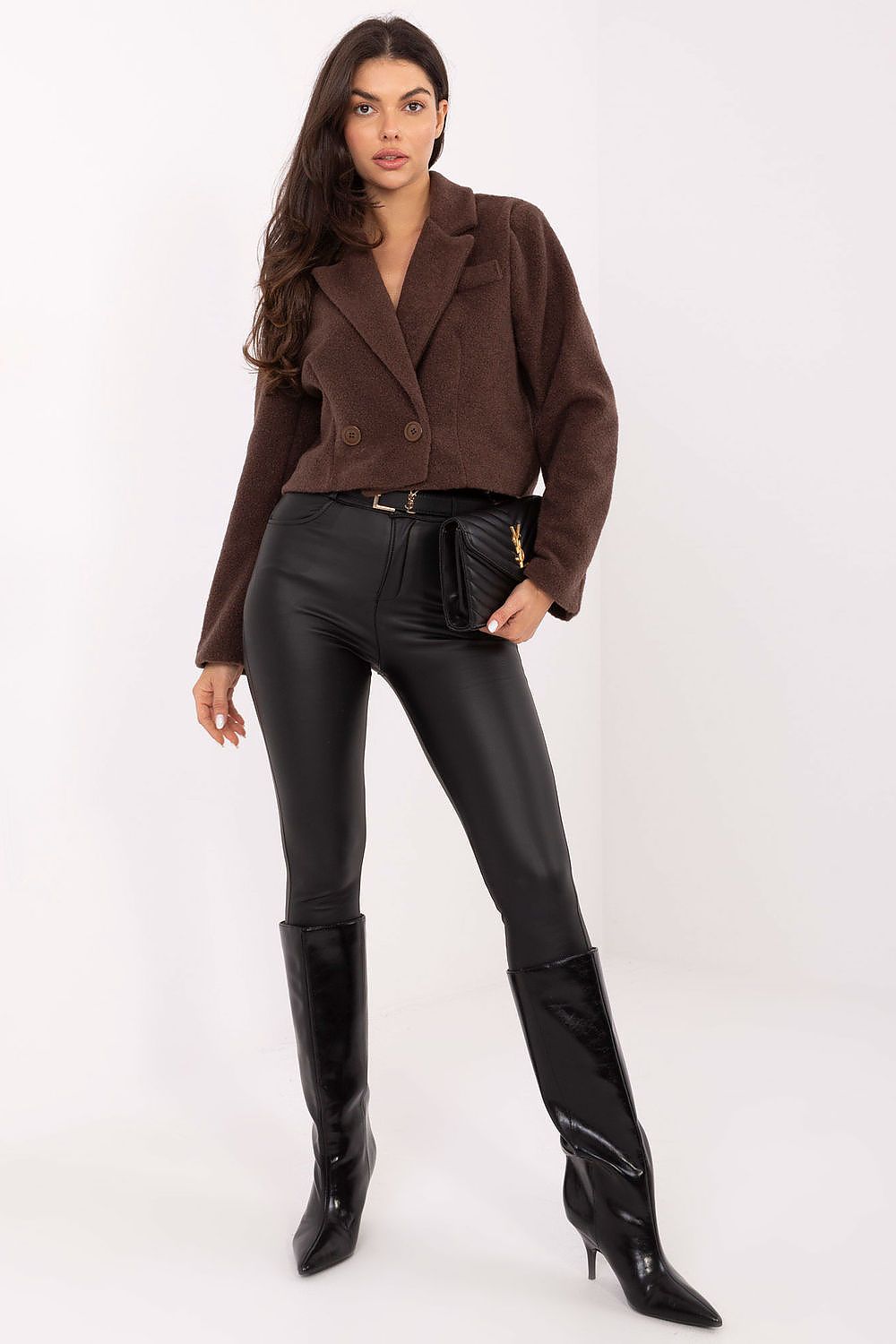 Damen Mantel Kurz Elegant Zweireihig Herbst Winter