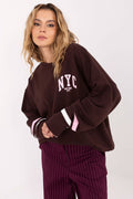 Damen Pullover mit Streifenärmeln & Aufdruck