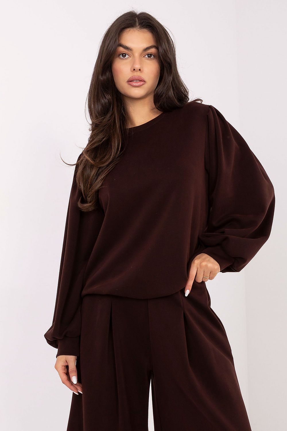 Damen Pullover Butterstoff mit Puffärmeln