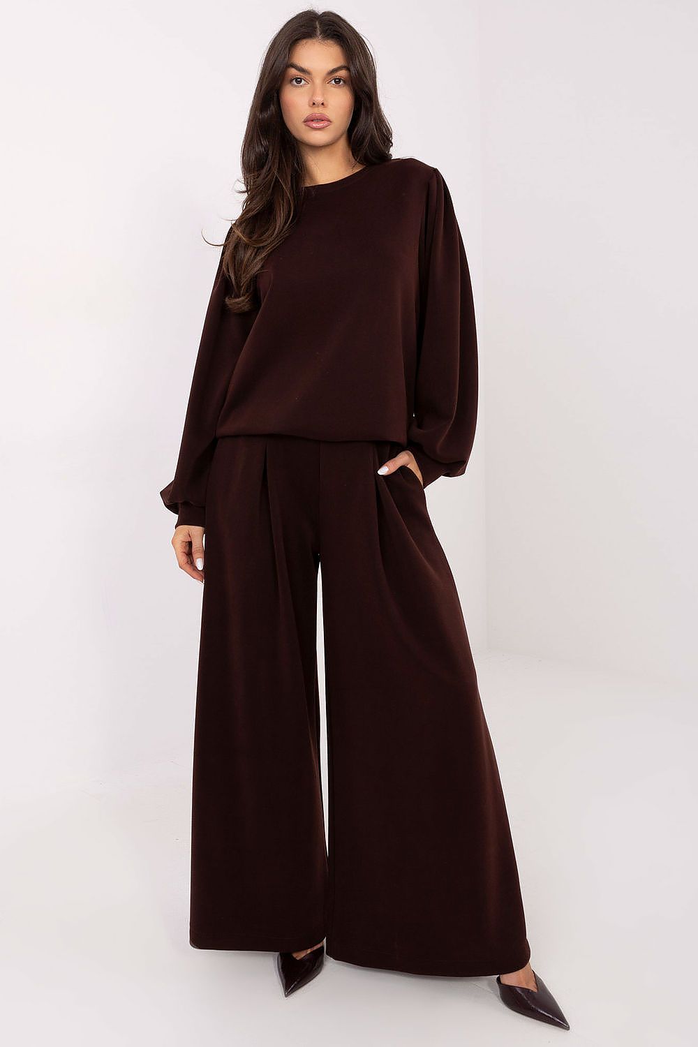 Damen Pullover Butterstoff mit Puffärmeln