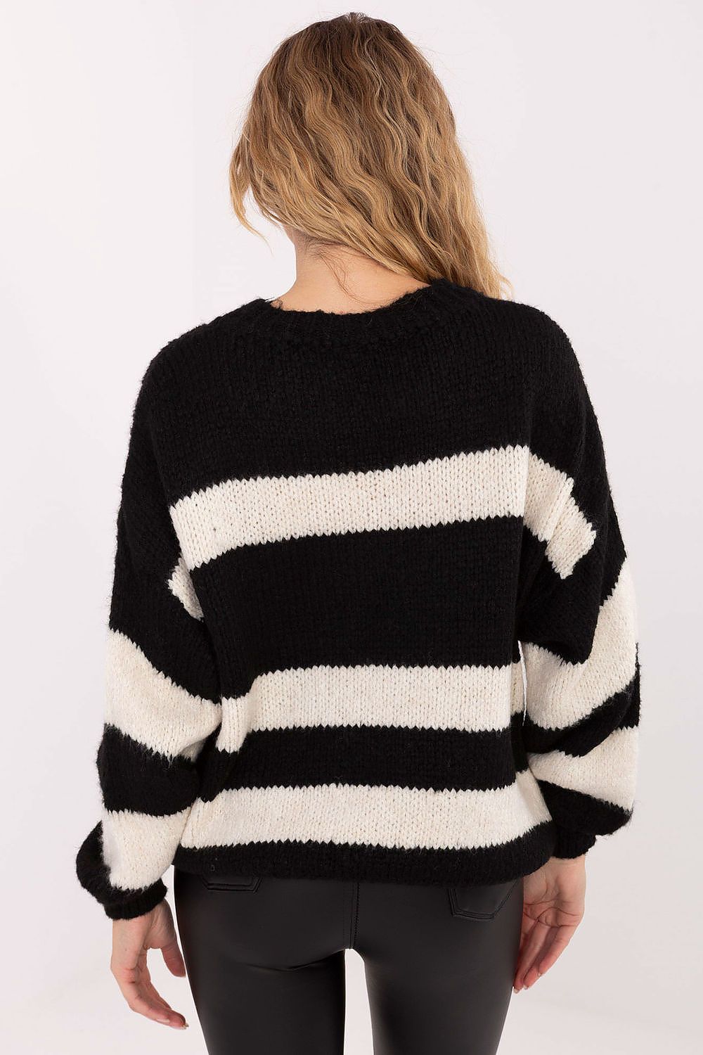 MKM Fashion Oversize Pullover Damen Gestreift - Lässiger Strickpullover