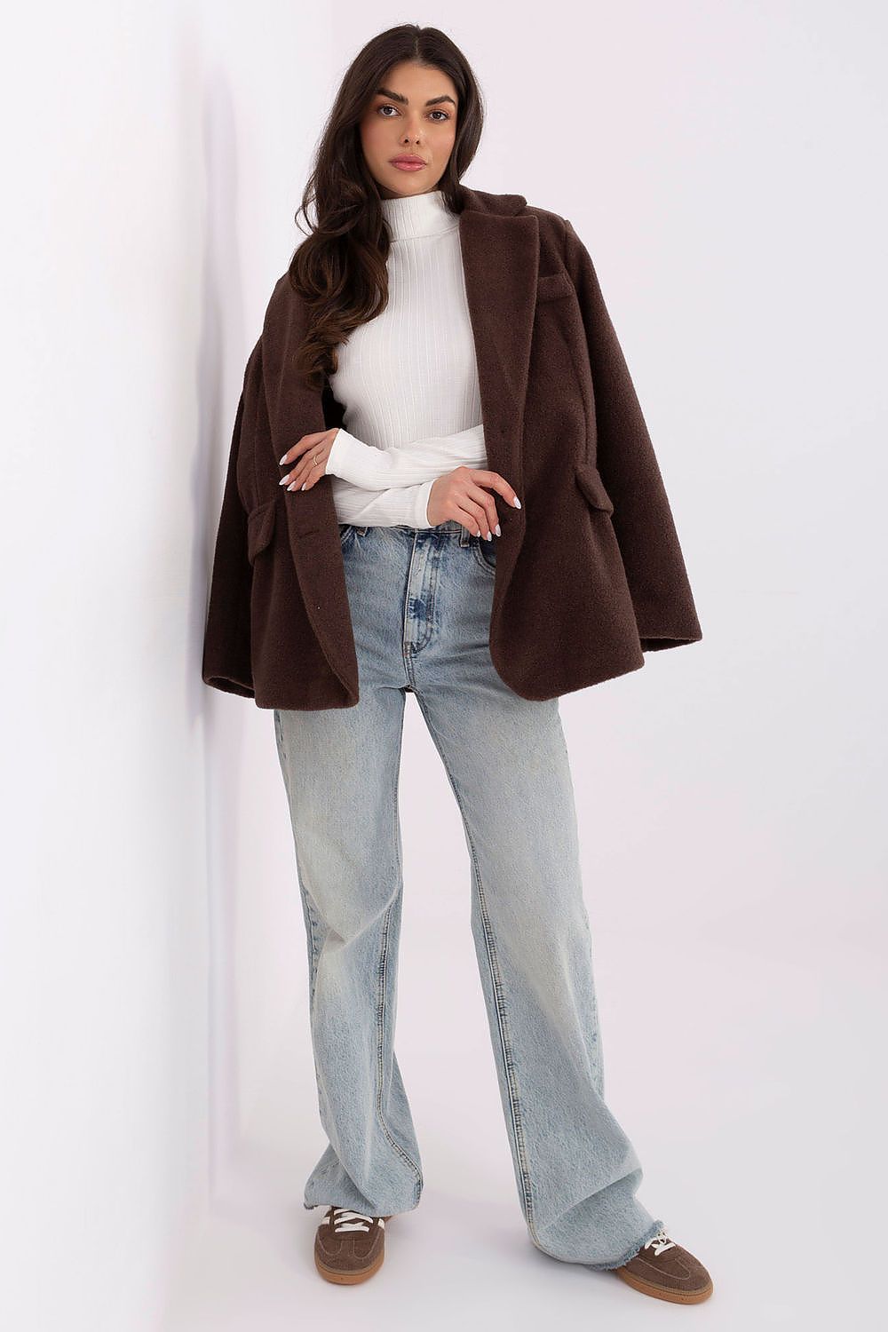 Damen Rollkragenpullover Gerippt Baumwolle Klassisch Stylisch