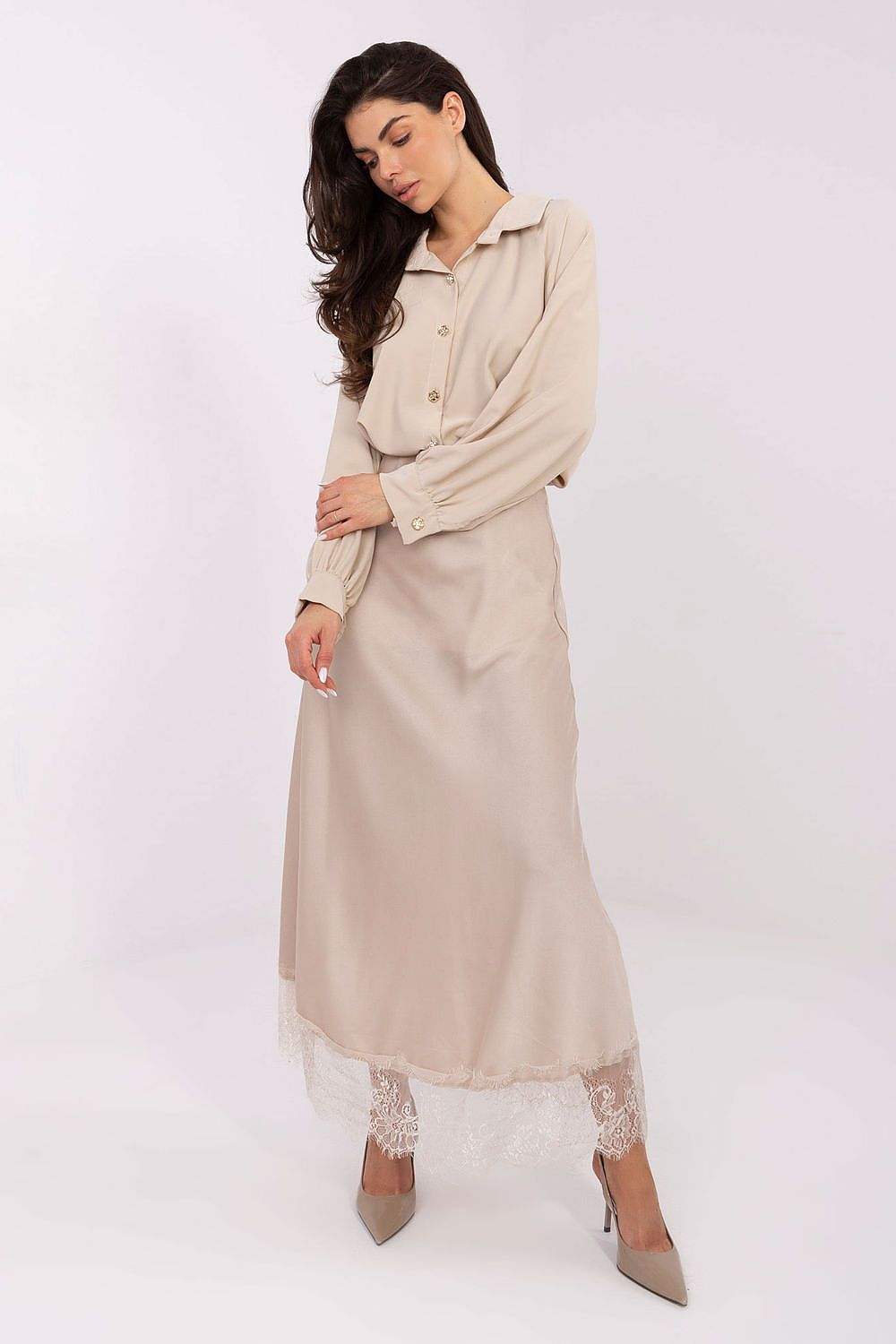 Damen Bluse Langarm Puffärmel Elegant Business Casual