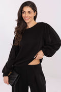 Damen Pullover Butterstoff mit Puffärmeln