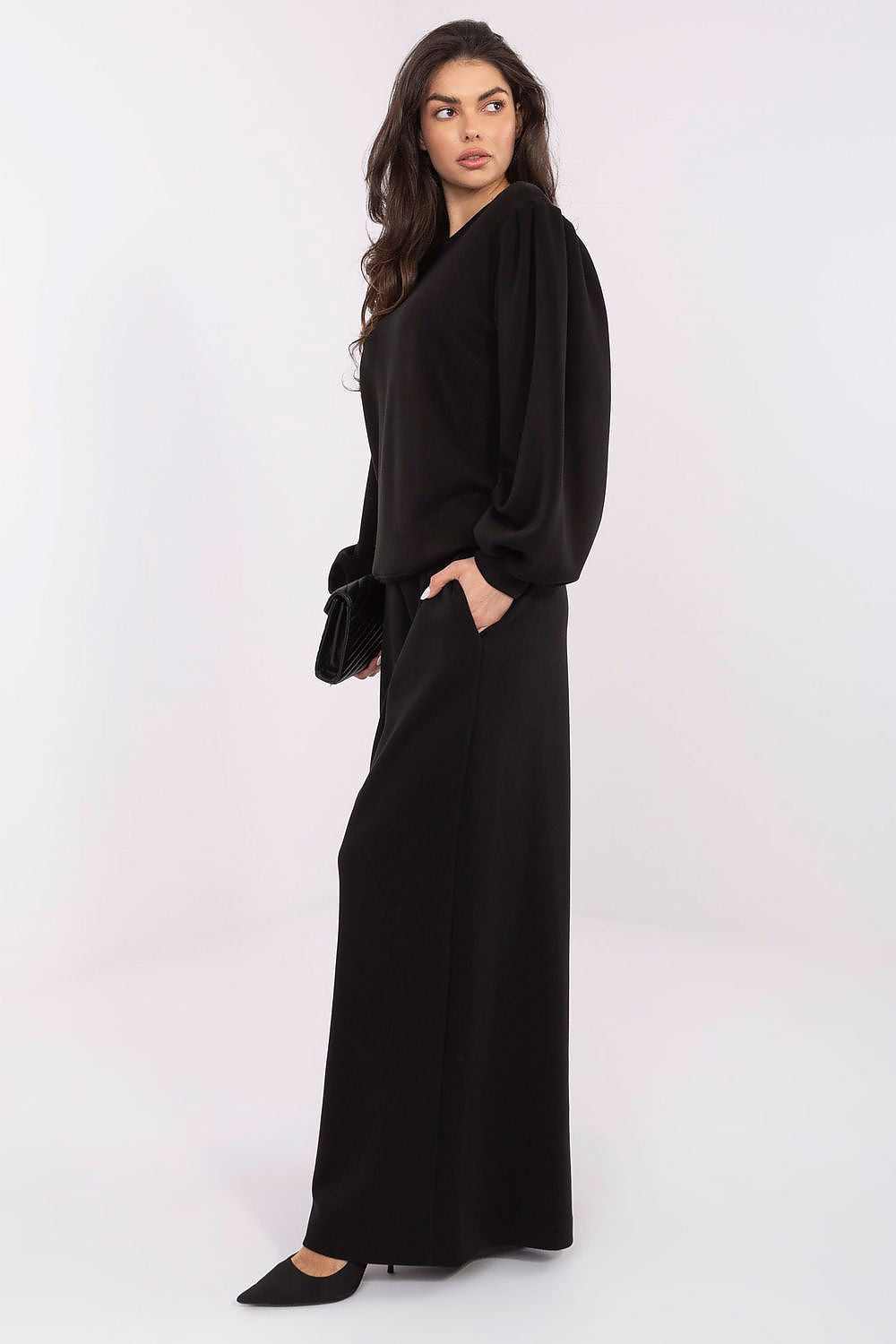Damen Pullover Butterstoff mit Puffärmeln