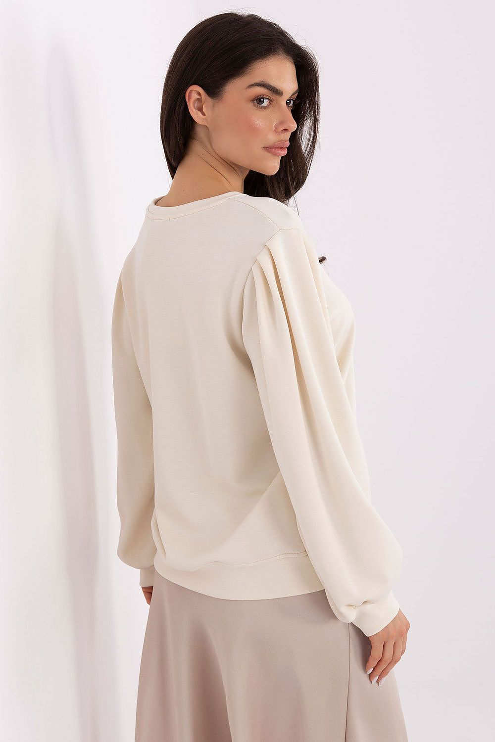 Damen Pullover Butterstoff mit Puffärmeln