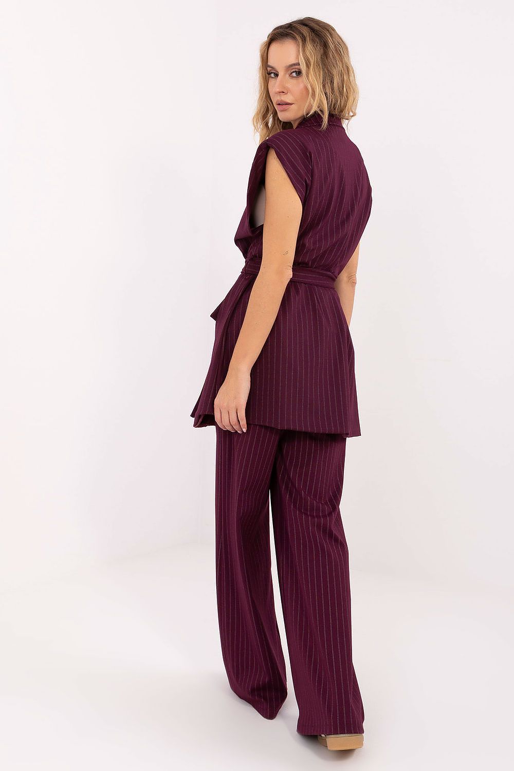 Weste Damen Streifenmuster Gürtel – Stylisch & Elegant