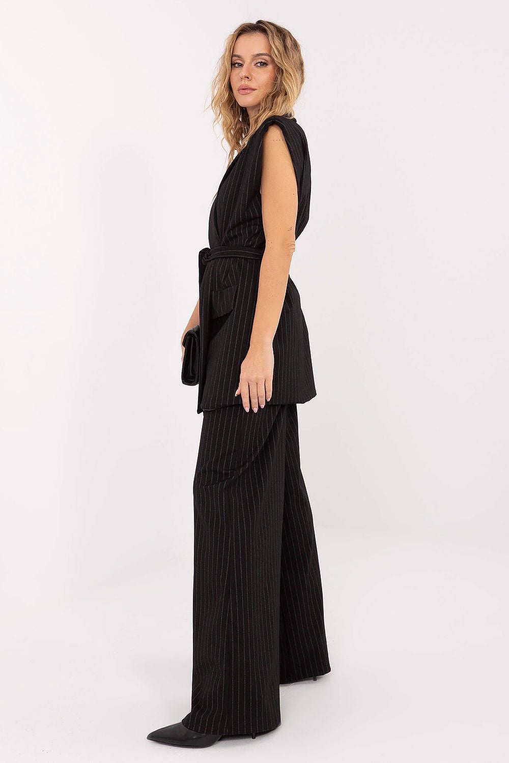 Weste Damen Streifenmuster Gürtel – Stylisch & Elegant
