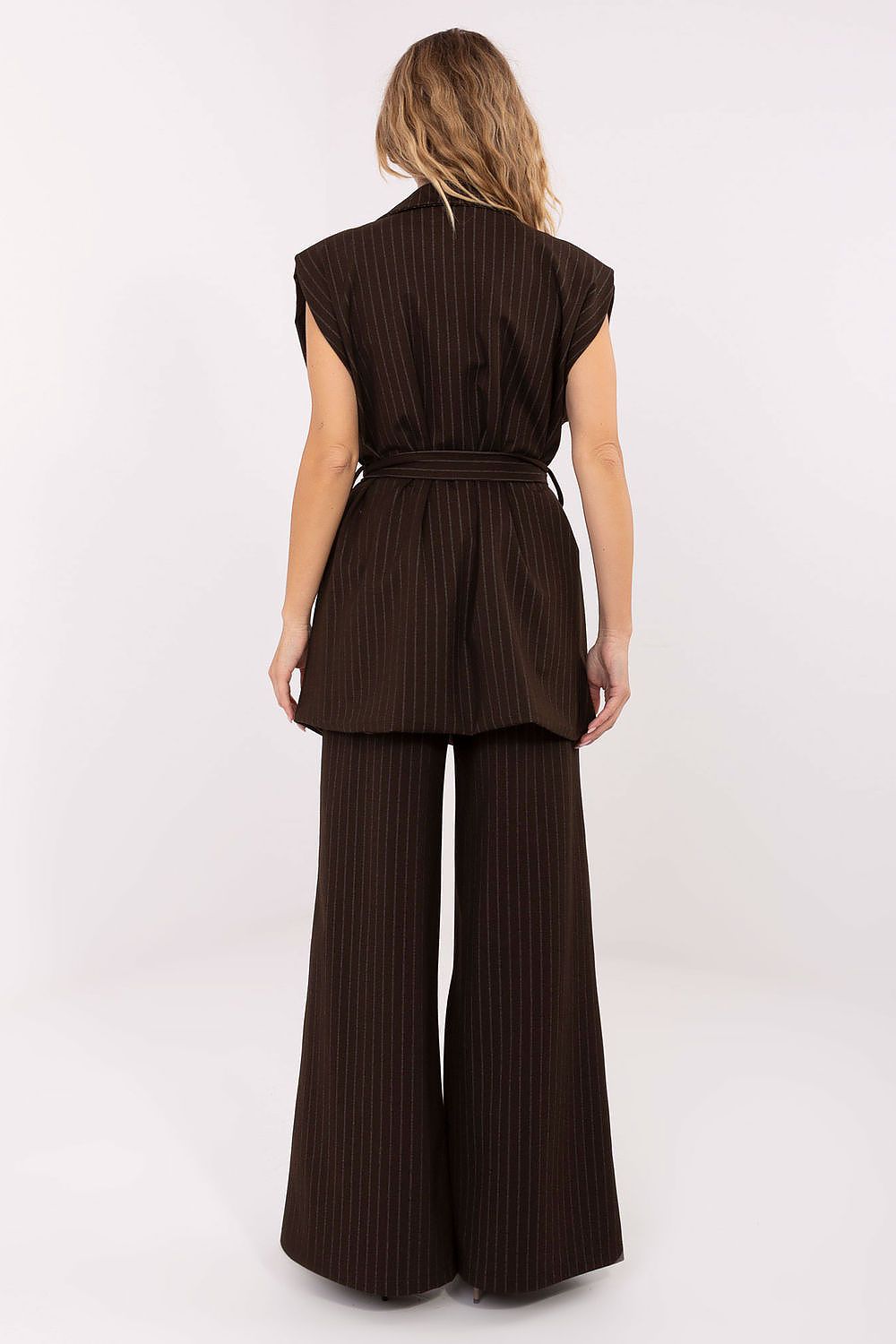 Weste Damen Streifenmuster Gürtel – Stylisch & Elegant