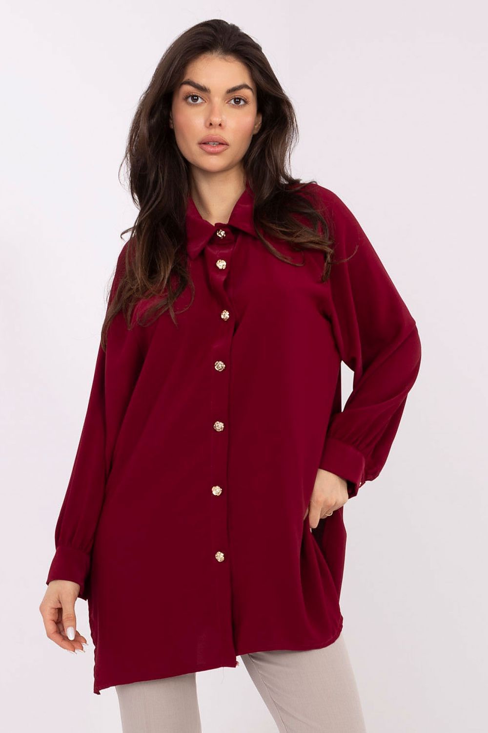 Damen Bluse Langarm Puffärmel Elegant Business Casual