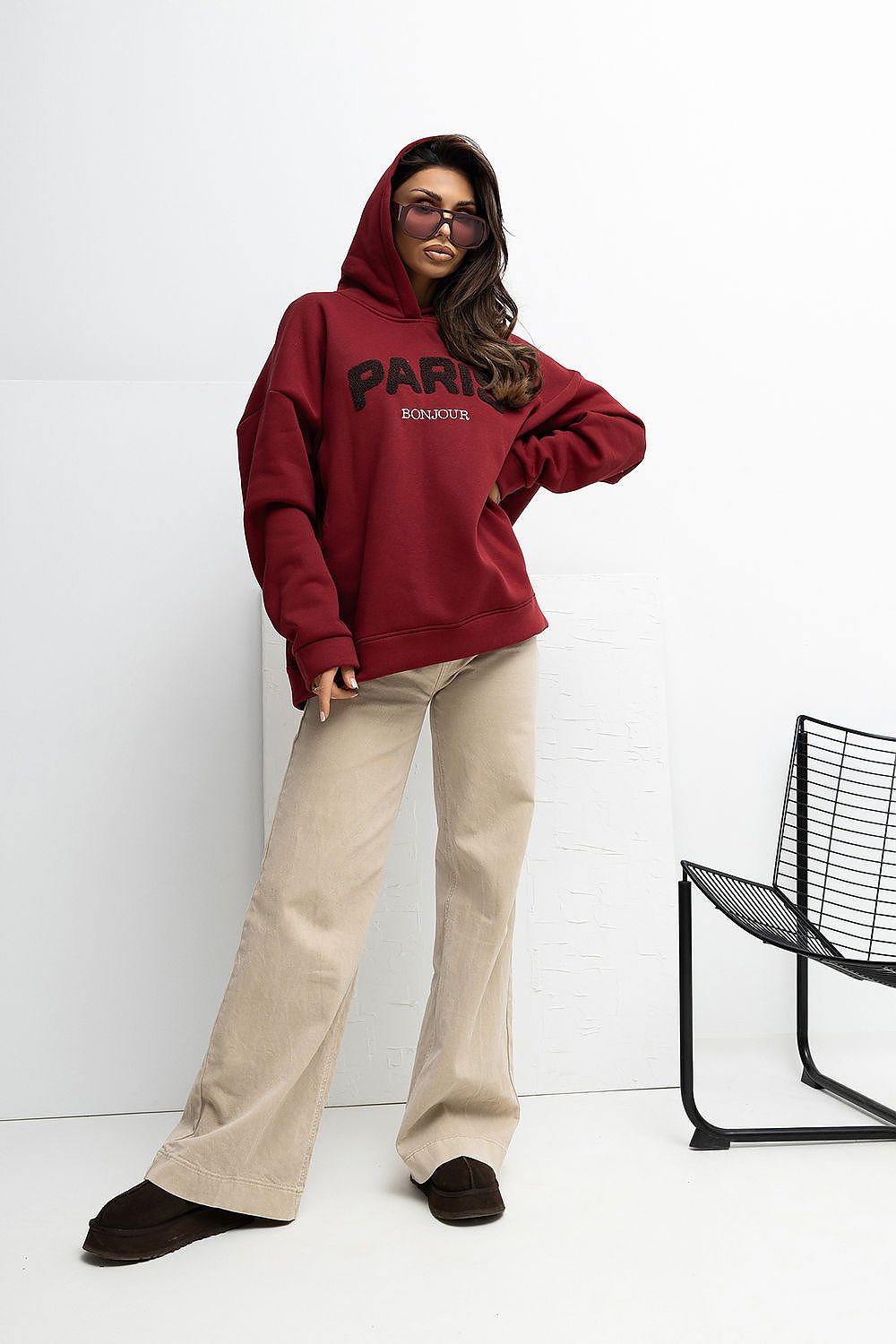 Pullover Damen Strick V-Ausschnitt Warm