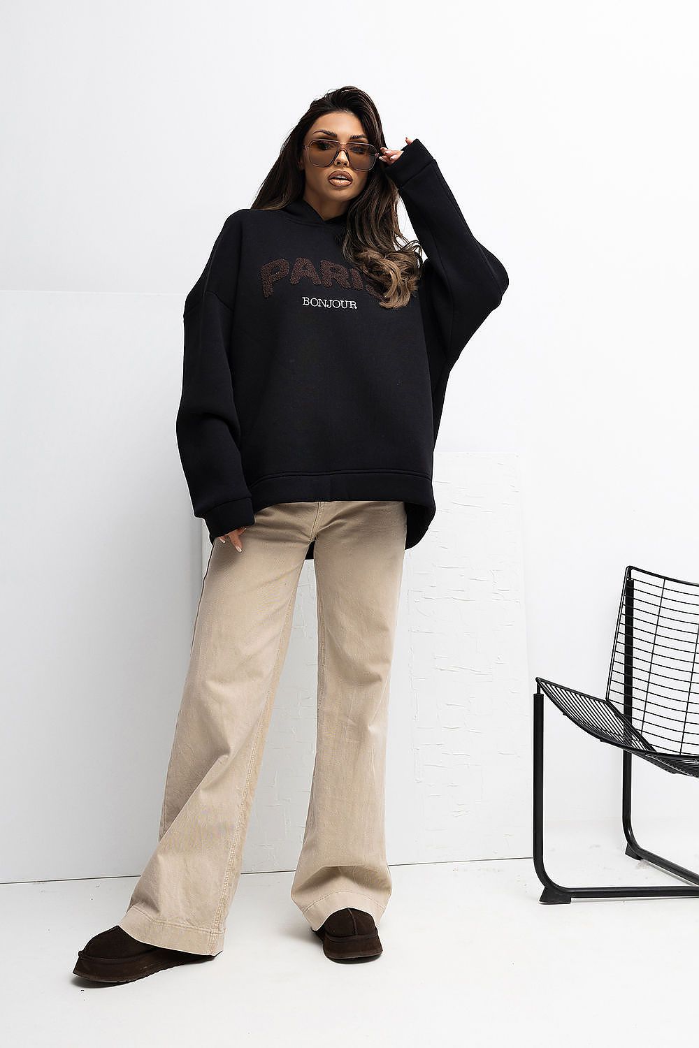 Pullover Damen Strick V-Ausschnitt Warm