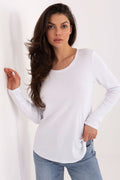 Gerippte Langarm Bluse Damen – Baumwolle Komfort Alltagslook