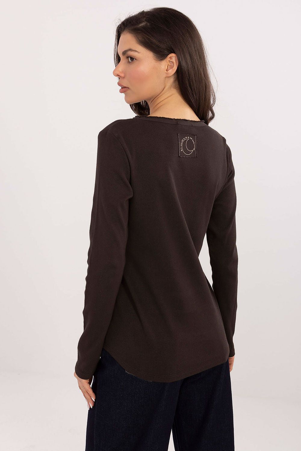 Gerippte Langarm Bluse Damen – Baumwolle Komfort Alltagslook