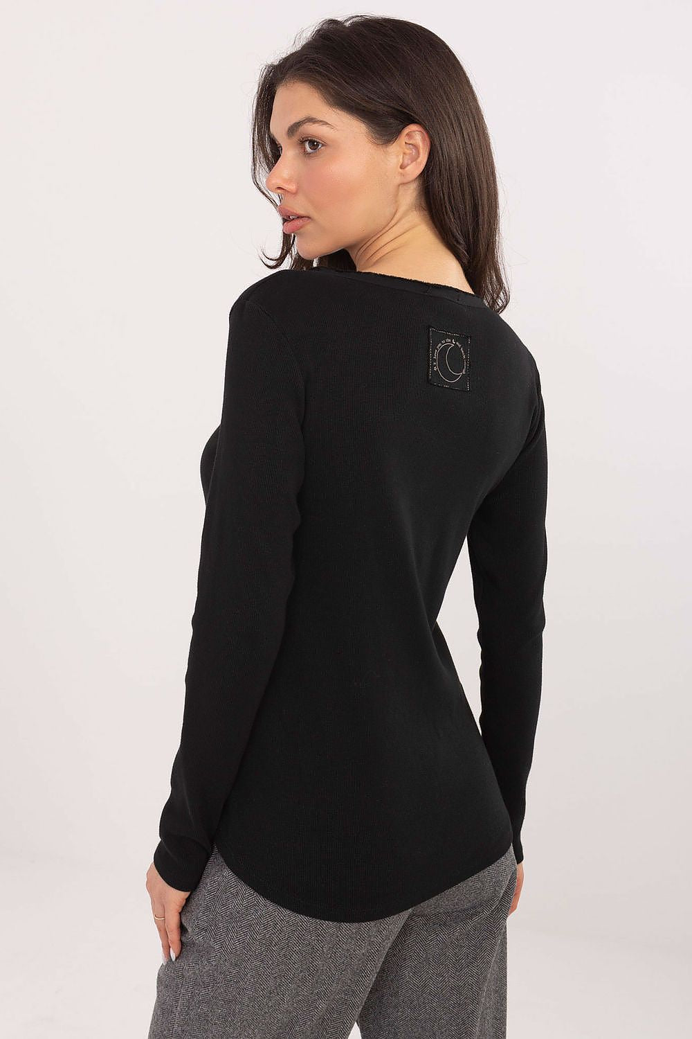 Gerippte Langarm Bluse Damen – Baumwolle Komfort Alltagslook