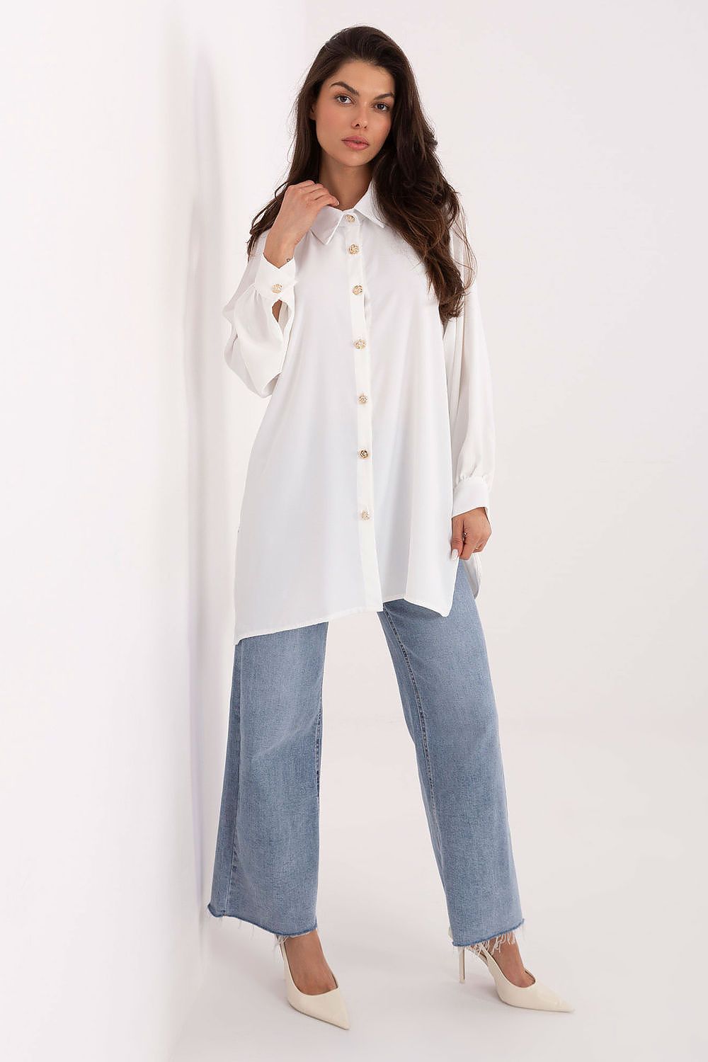 Damen Bluse Langarm Puffärmel Elegant Business Casual