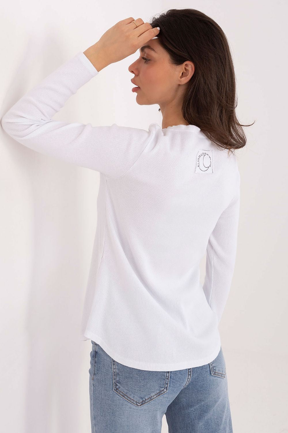Gerippte Langarm Bluse Damen – Baumwolle Komfort Alltagslook