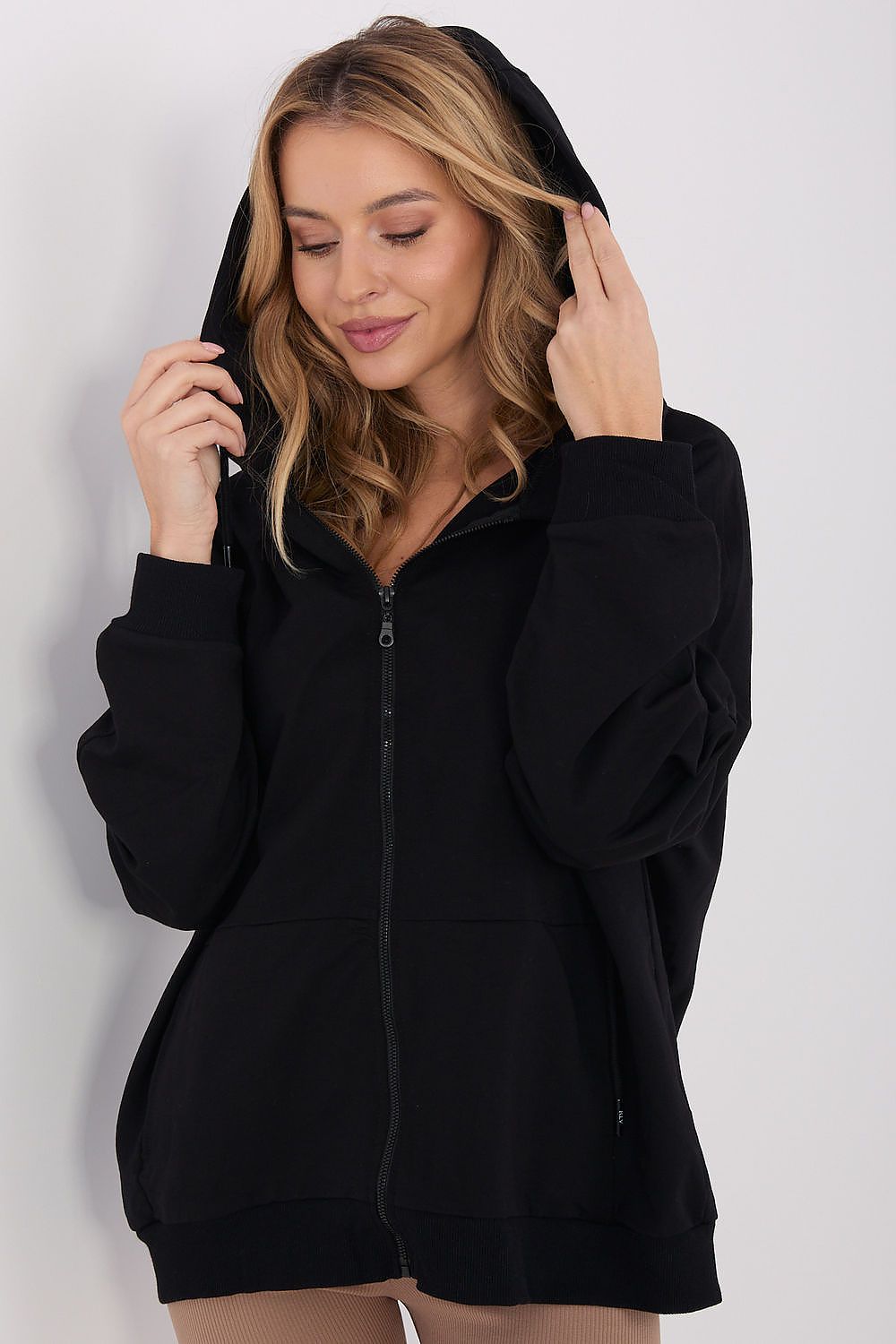 Pullover Damen Oversized Rundhals Bequem