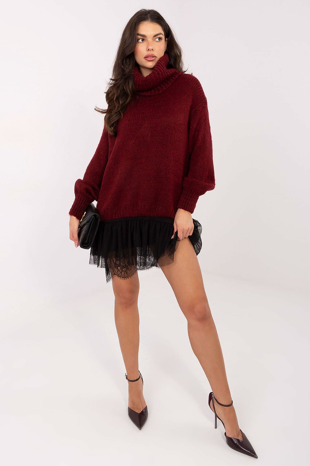 Rollkragenpullover Damen Mohair Locker Leicht