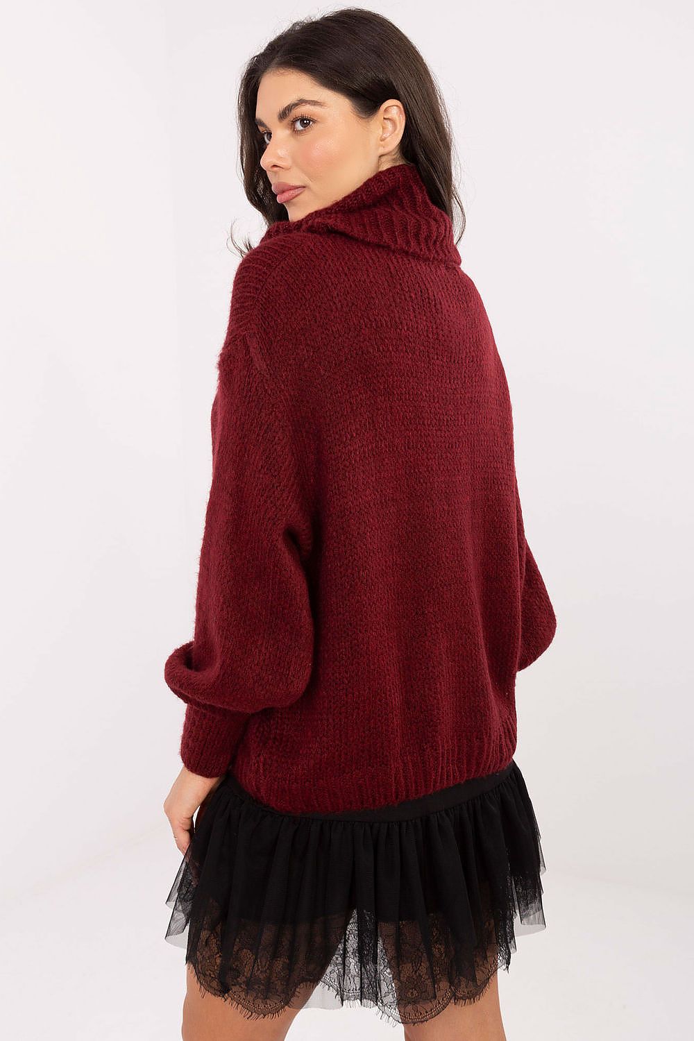 Rollkragenpullover Damen Mohair Locker Leicht
