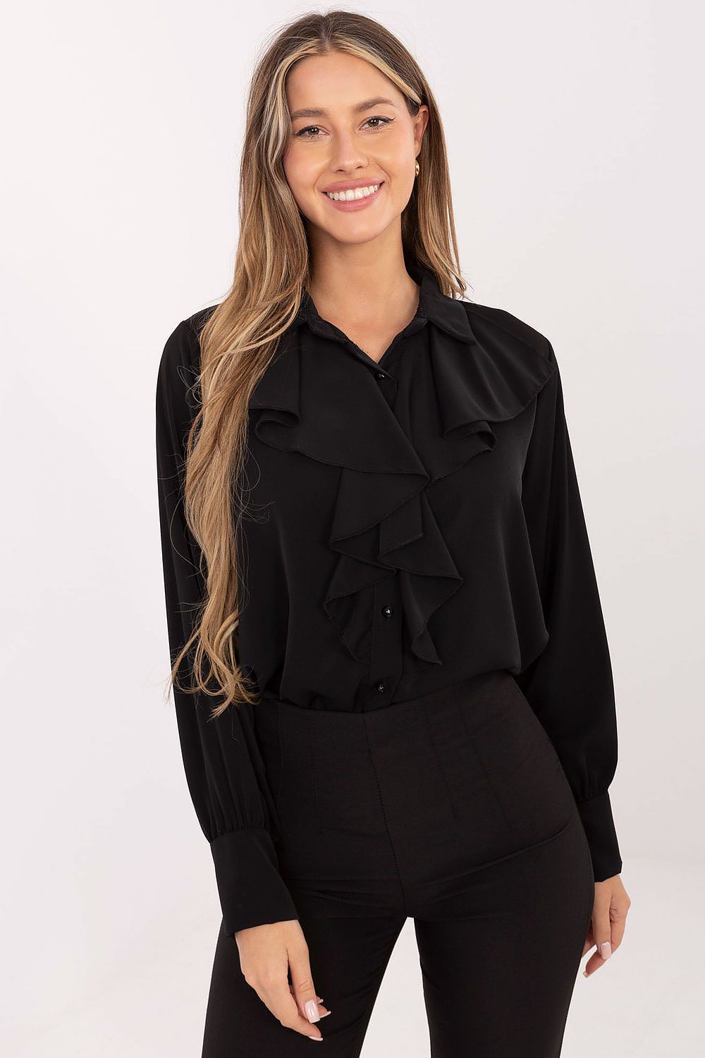 Bluse Damen Elegant Rüsche Puffärmel