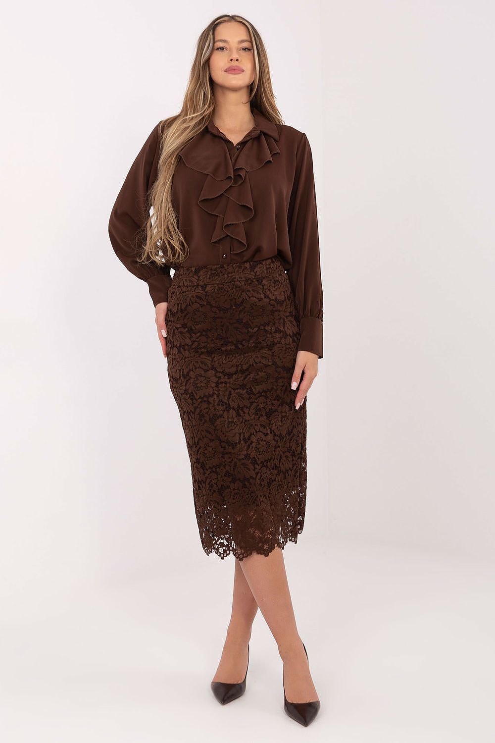 Bluse Damen Elegant Rüsche Puffärmel