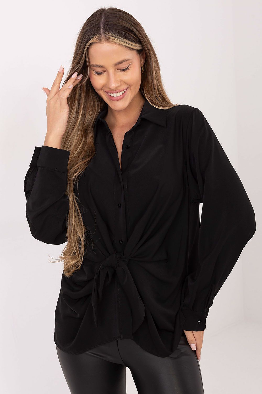 Damen Bluse Langarm mit Bindung – Elegant & Vielseitig