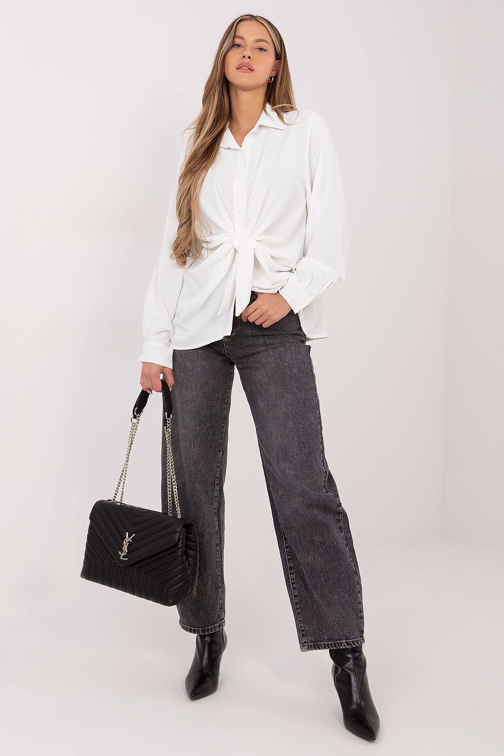 Damen Bluse Langarm mit Bindung – Elegant & Vielseitig